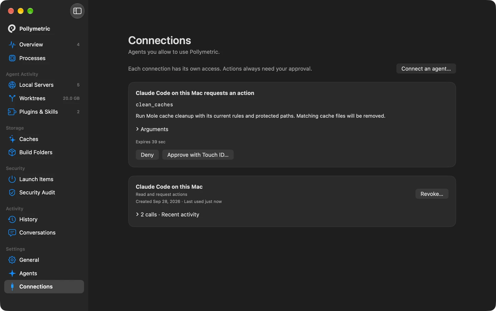 Connected agents in dark mode